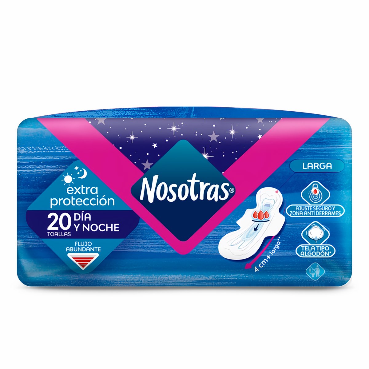 Nosotras Toallas Higiénicas Extra Protección Largas 20 und