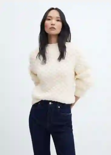 Jersey Elton Off White Talla M Mujer Mango