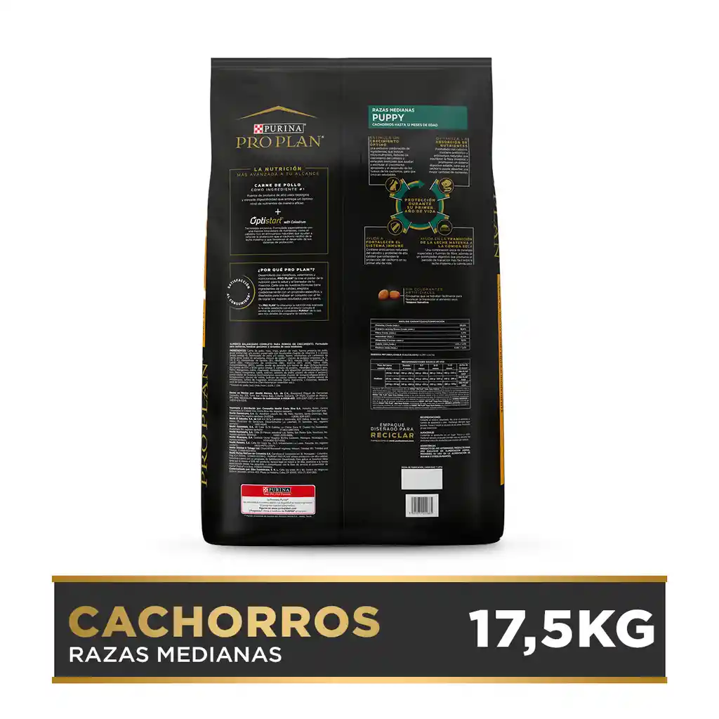 Comida para Perros cachorros razas medianas Purina Pro Plan x 17,5 kg