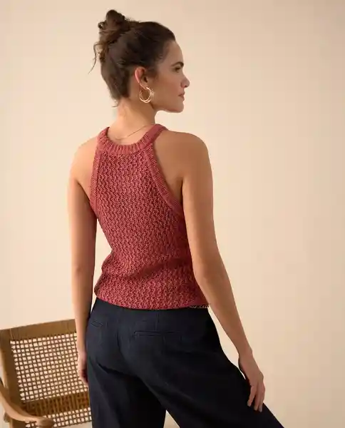 Blusa Tejido Rojo Cherry Oscuro Talla M 661G205 Esprit