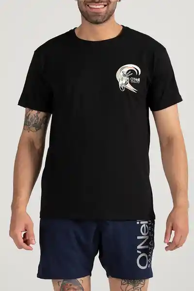 ONeill Camiseta Slim Fit Original Masculina Negro Talla L