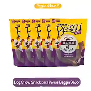 5 x Dog Chow Snack Para Perros Beggin Sabor Tocineta