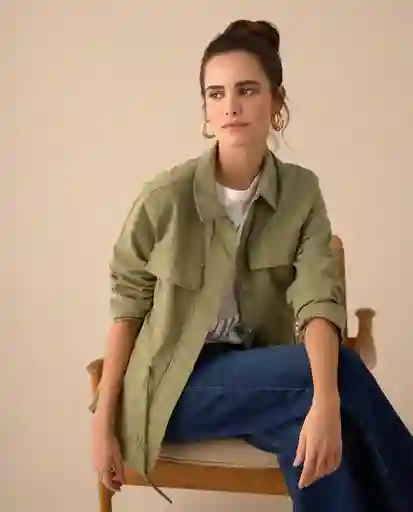 Chaqueta Verde Óleo Medio Talla M 621G005 Esprit
