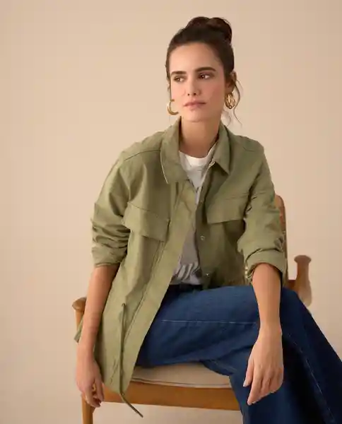 Chaqueta Verde Óleo Medio Talla M 621G005 Esprit