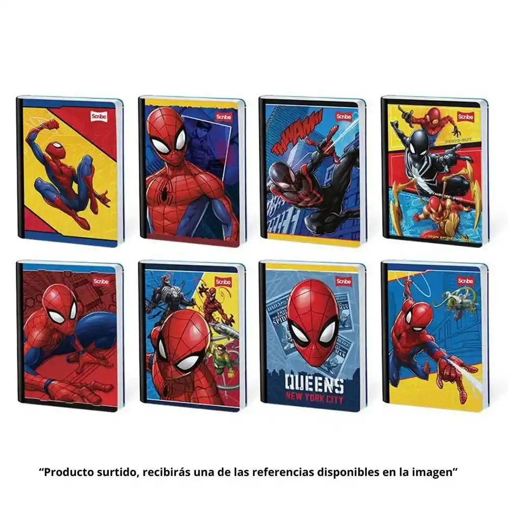 Hojas Scribe Cuaderno Cosido Spiderman 50 Cuadriculado