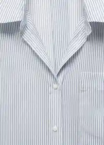 Camisa Zaro Celeste Talla M Mujer Mango
