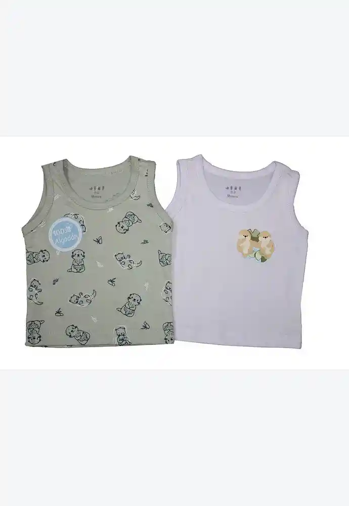 Camisilla Set X2 100% Algodon 18/24mese-verde