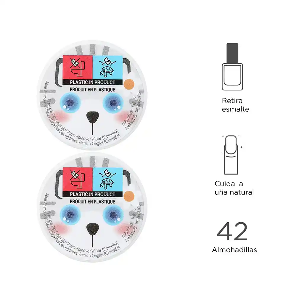 Miniso Toalla Quita Esmaltes Flower & Pet Series Camelia