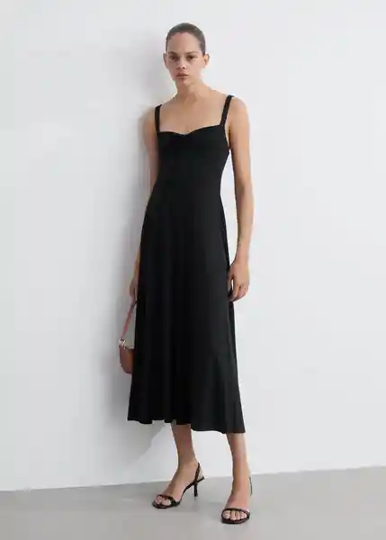 Vestido Cali Negro Talla M Mujer Mango