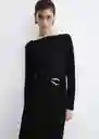 Camiseta Saco Negro Talla XL Mujer Mango