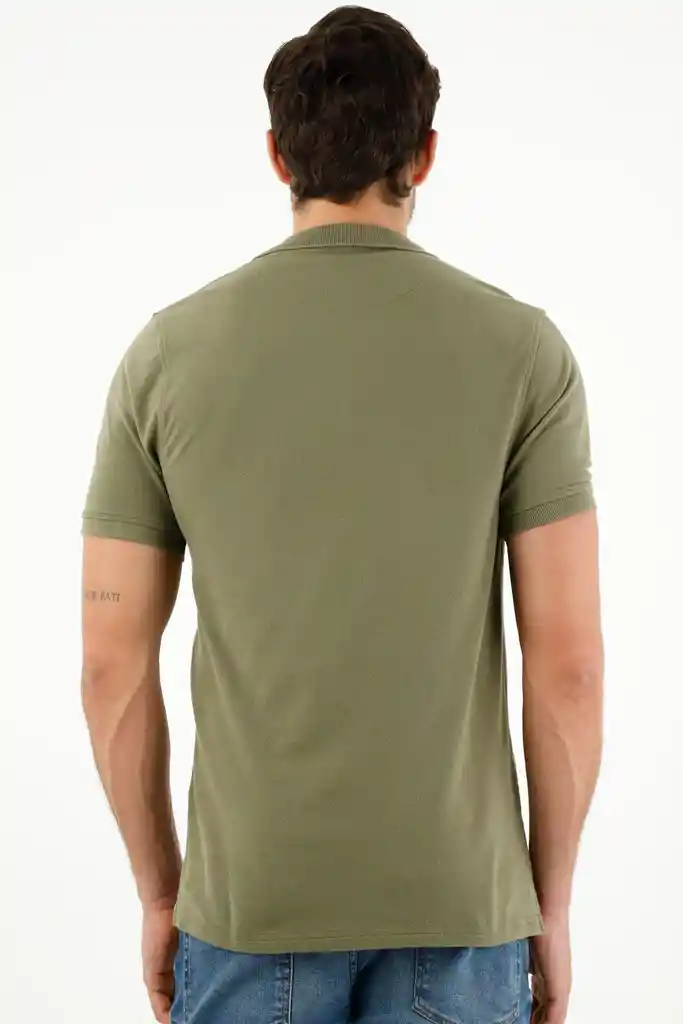 Polo Verde Con Raqueta Multicolor Para Hombre