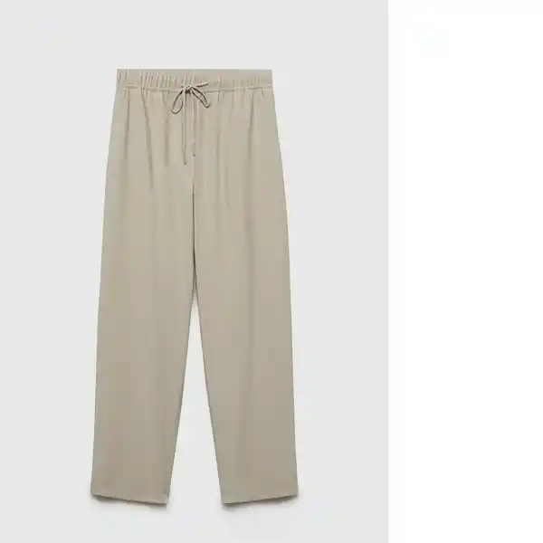 Pantalón Fluido Beige Talla S Mujer Mango