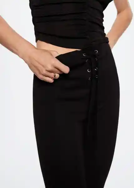 Pantalón Jade Negro Talla 18 Mujer Mango