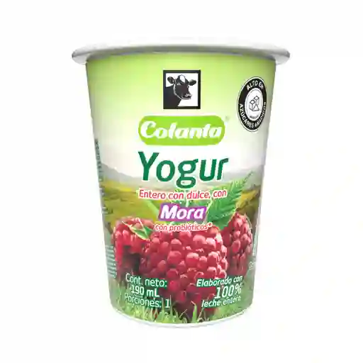 Colanta Yogur Entero con Probióticos Sabor a Mora