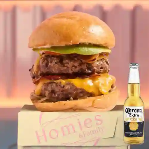 Combo Doble Epic Burger + Corona 350 ml