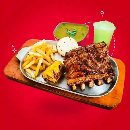 Costillas Bbq + Sopita + Limonada