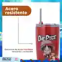 Vaso Acero Con Pitillo Rojo Serie Clásica One Piece Rojo Miniso