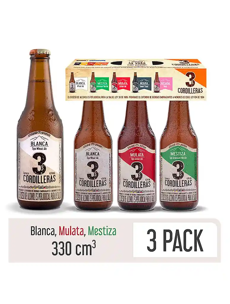 3 Cordilleras Cerveza Artesanal Surtida