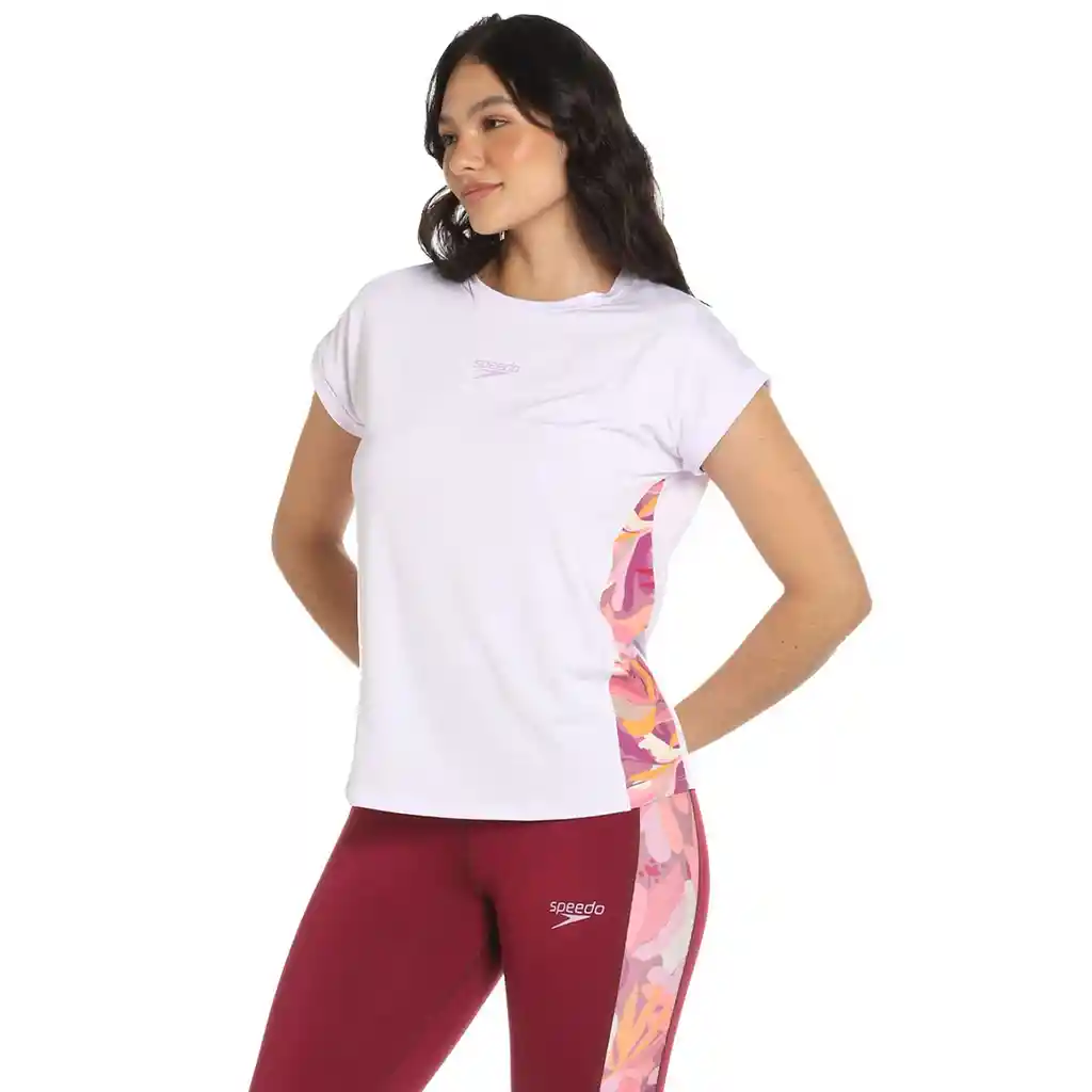 Camiseta Manga Corta Wineberry Floral Mujer Blanco-s