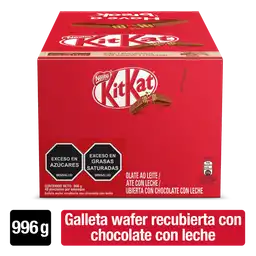 KitKat Galleta Wafer cubierta con chocolate con leche 24 Unds x 996g