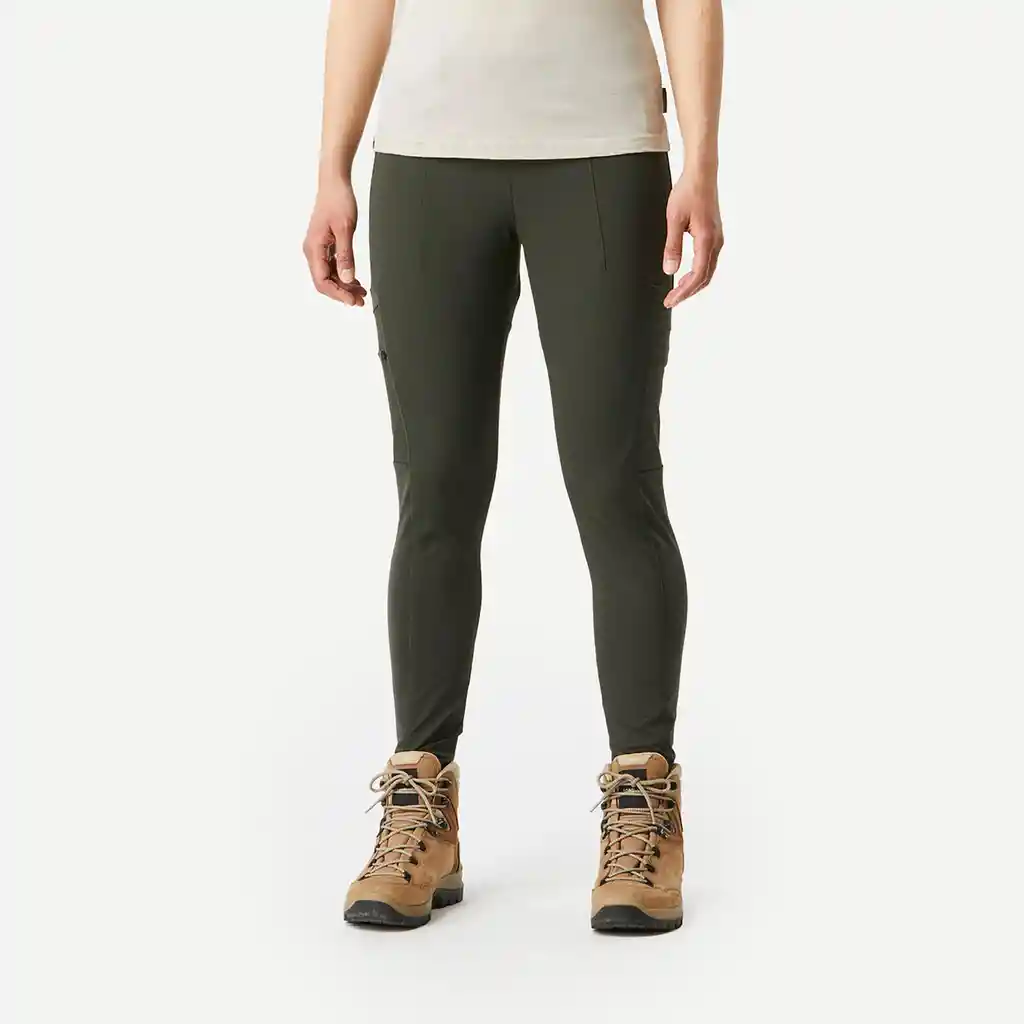 Leggings Tipo Cargo de Trekking Para Mujer Forclaz Travel500 Negro