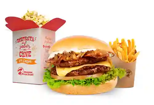Combo H. Doble Carne + Crispetas + Papas