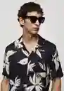Camisa Mikonos Negro Talla M Hombre Mango