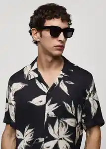 Camisa Mikonos Negro Talla M Hombre Mango