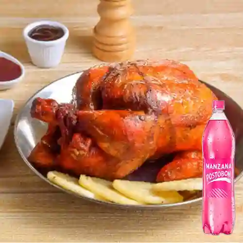 Combo Pollo Asado con Arepa + Postobón Manzana 1.5 L