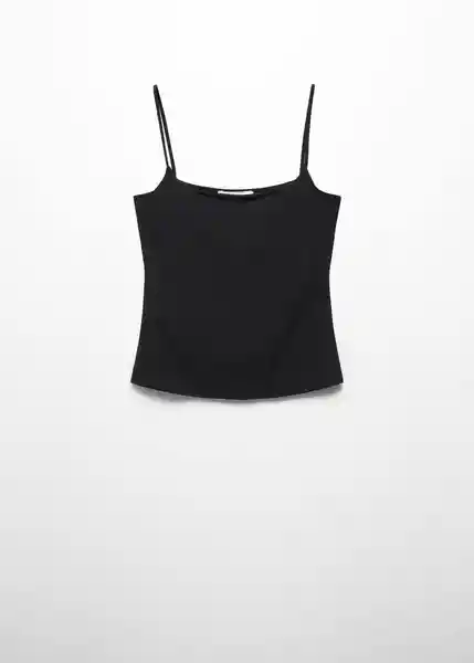 Top Bacara Negro Talla L Mujer Mango