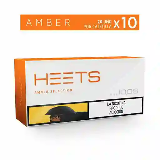 Heets Amber Label Cajetilla 20 Und Cartón x10
