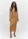 Vestido Lotus-a Cobre Talla XL Mujer Mango