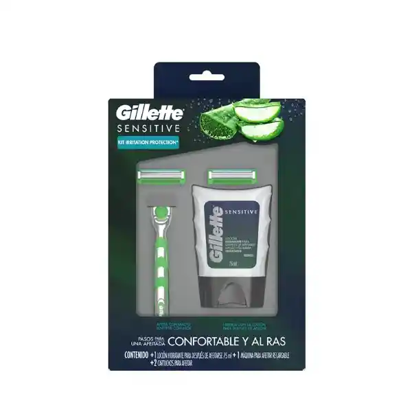 Gillette Pack Maquina Afeitar Mach 3 Sensitive Loción Sensitive