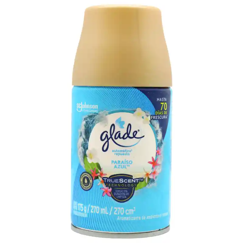 Glade Ambientador Automático en Aerosol Repuesto Paraíso Azul 175 g