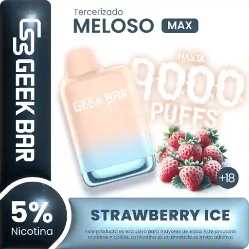 Geek Bar Vape Meloso Max Strawberry Ice 9000 Puffs 5% Nicotina