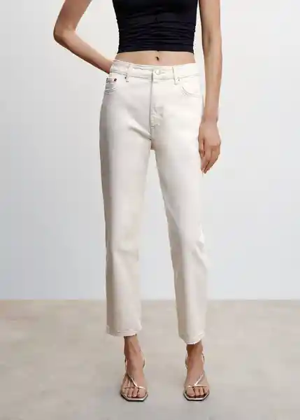 Pantalón Jean Mom 2000 Crudo Talla 36 Mujer Mango