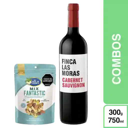 Combo 2 Finca Las Moras Vino Tinto Cabernet + Mezcla Fruto Seco