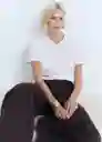 Camiseta Ritapi Blanco Talla M Mujer Mango
