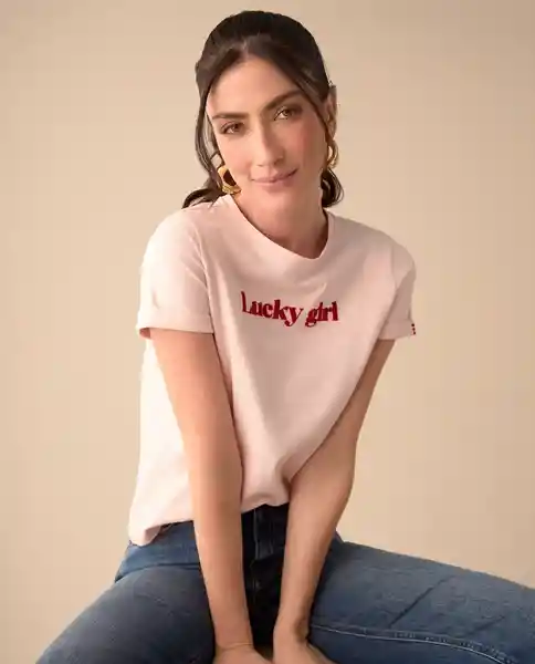 Camiseta Rosa Popurrí Claro Talla XL 601G016 Esprit