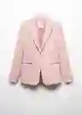 Blazer Americana Boreal Rosa Pastel Talla 40 Mujer Mango