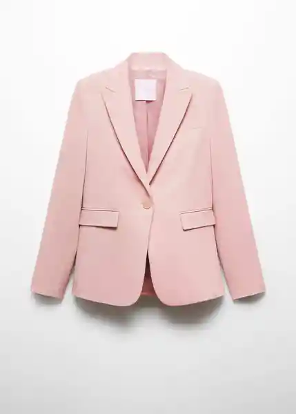 Blazer Americana Boreal Rosa Pastel Talla 40 Mujer Mango