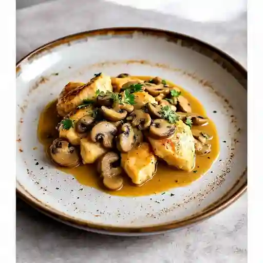 Pollo En Salsa De Champinon