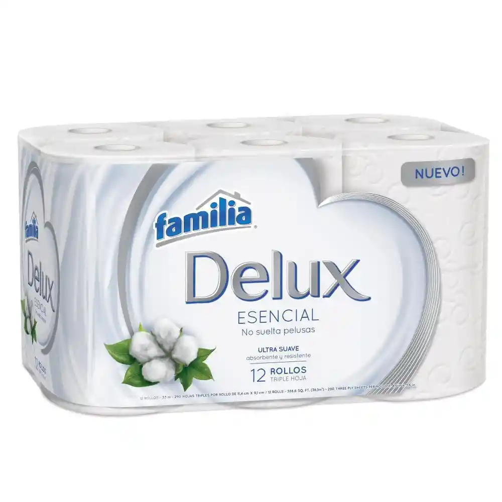 Familia Papel Higiénico Delux Esencial Triple Hoja