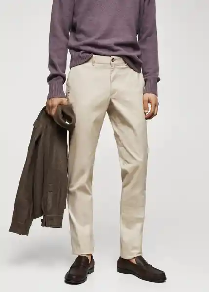 Pantalón Barnal Beige Talla 46 Hombre Mango