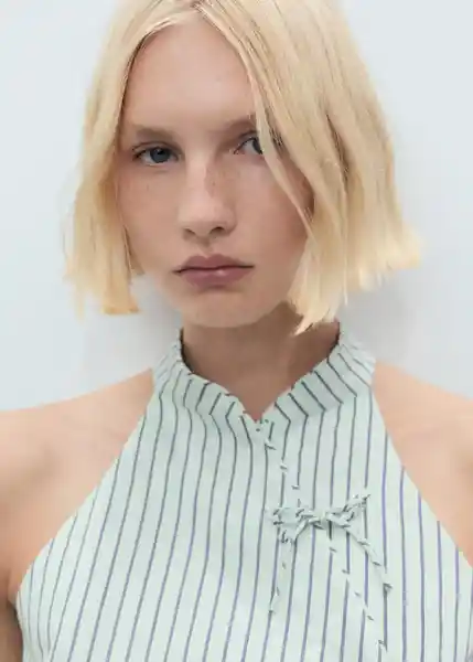 Top Lauri Verde Pastel Talla M Mujer Mango