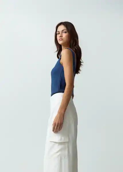 Blusa Tejido Mujer Azul Cetaceo Talla M Naf Naf