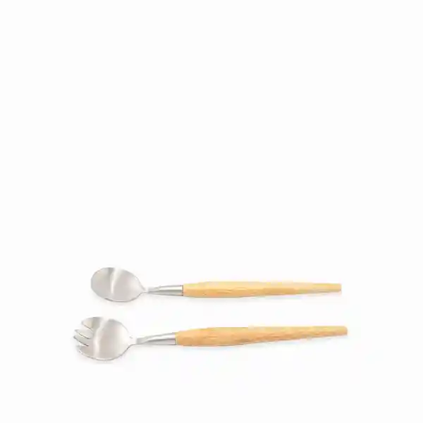 Set de Servidoras Ensalada Mango Madera Ambiente Gourmet