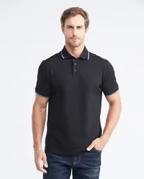 Camiseta Polo With Detail Negro Sombrío Ultraoscuro XL Chevignon