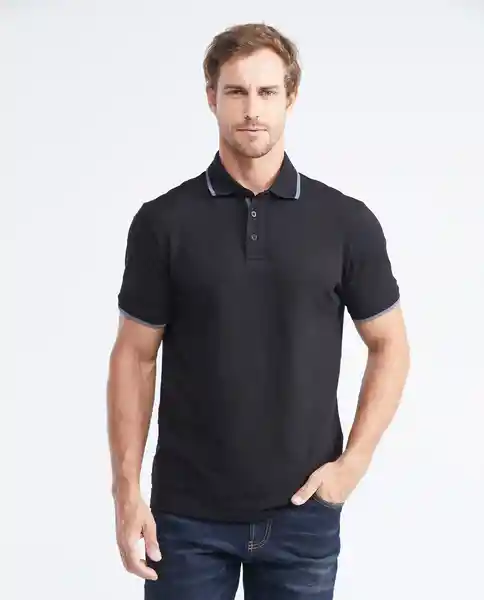 Camiseta Polo With Detail Negro Sombrío Ultraoscuro XL Chevignon