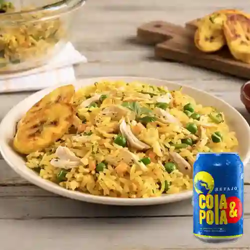 Combo Arroz con Pollo + Cola & Pola 355 ml